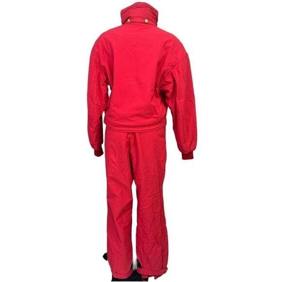 Kaelin Vintage Red Ski Suit 2 Piece Jacket & Jumpsuit Coveralls Womens Sz Large - Picture 3 of 9